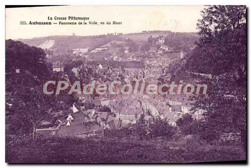 Postcard Old Aubusson Panorama Of The City Seen From Mount