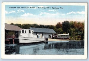 Silver Springs Pennsylvania Postcard Freight & Passenger Boats At Landing c1920