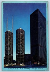 c1960 Chicago Illinois IL Postcard Marina City I. B. M. Building Twin Towers