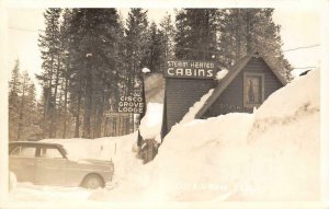 RPPC CISCO GROVE LODGE Cabins Snow Placer County, CA c1950s Vintage Postcard