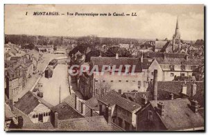 Old Postcard Montargis panoramic view to the channel