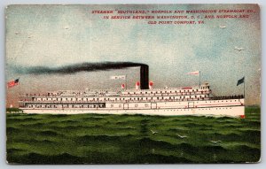 Transport~Virginia~Steamer Southland Of Norfolk & Washington Co~Vintage Postcard