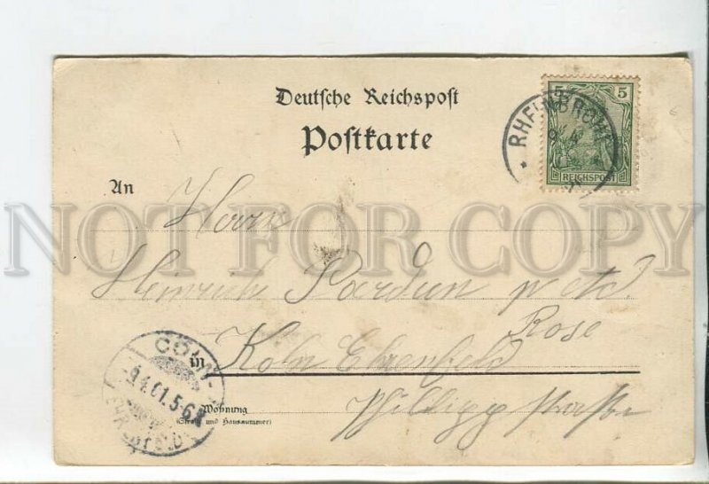 460831 Germany 1901 year Gruss aus Bad Arienheller Vintage litho RPPC