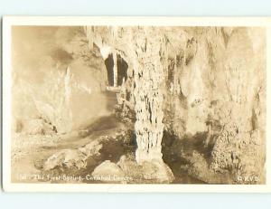 Pre-1942 rppc CAVERNS - THE FIRST SPRING Carlsbad New Mexico NM t2742