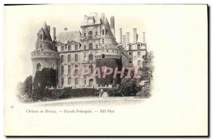 Old Postcard Chateau De Brissac Main Facade