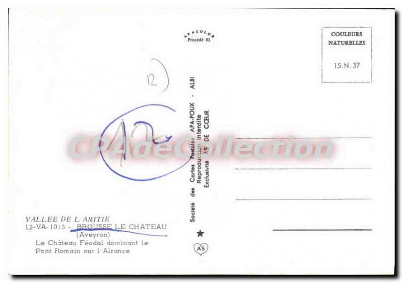 Postcard Old Brouse Aveyron Chateau Le Chateau Feodal dominating Flomain Alra...