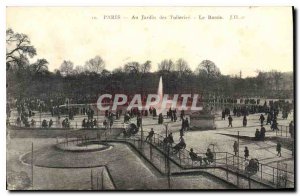 Old Postcard Paris the Tuileries Garden Basin