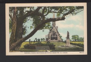 Nova Scotia GRAND PRE Memorial Church and Evangeline Statue by Valentine ~ WB