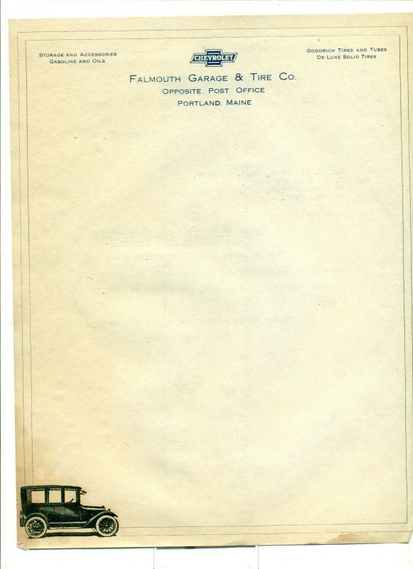 1920 Falmouth Garage & Tire Co. to U.S. Shipping Board Boston Letter Head LH1. 