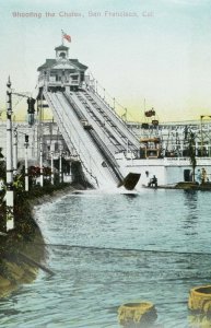 C.1910 Amusement Park, Shooting the Chutes, San Francisco, Cal. Postcard F88 