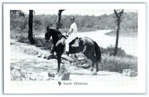 c1950's Horse Riding Frank Philips Ranch Woolaroc Oklahoma OK Vintage Postcard