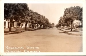 Real Photo Postcard Residential Section in Oceanside, San Diego, California