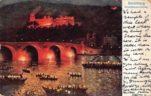 Germany 1909 Heidelberg Schlossbeleuchtung Castle vintage postcard C312