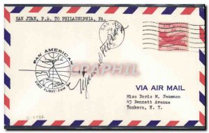 Letter US 1st flight San Juan to Philadelphia April 30, 1958 signed by pilot