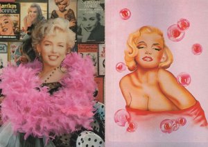 Marilyn Monroe Rare 1992 Book Launch Barcelona Spanish 2x Postcard