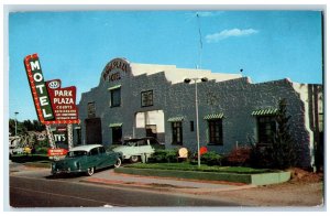 1956 Park Plaza Motel Cars Roadside Amarillo Texas TX, Boulder Colorado Postcard