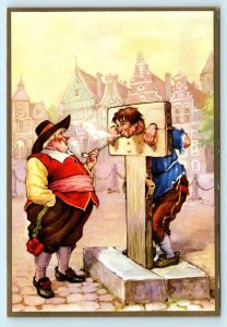 Advertising Postcard TROOST Holland's Most Comfortable Tobacco ~ MAN IN STOCKS