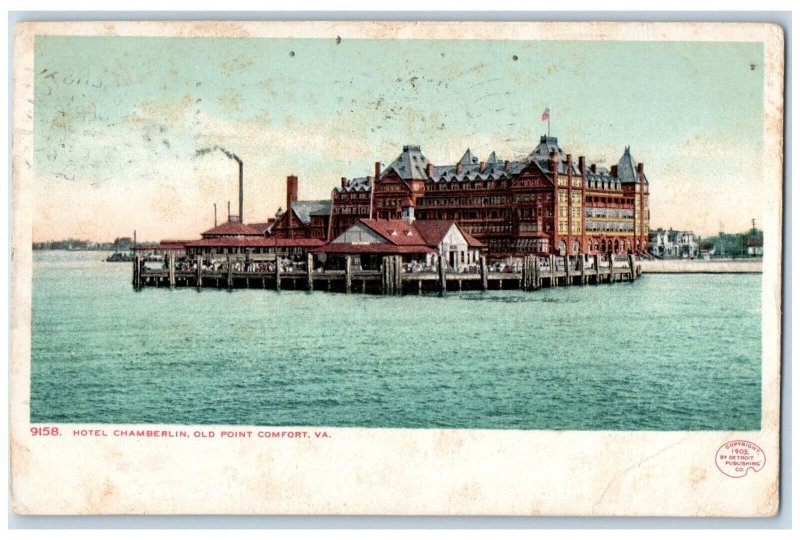 1907 Hotel Camberlin Old Point Comfort Virginia VA, Hagerstown MD Postcard 