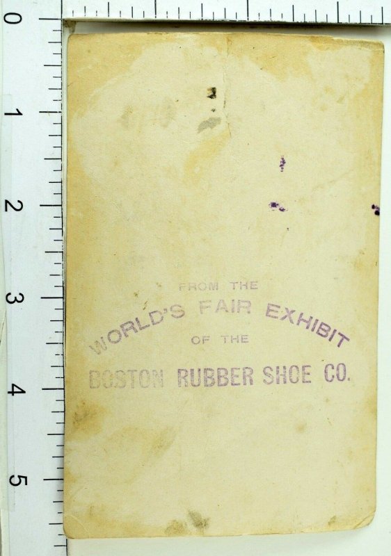 From The World's Fair Exhibit of Boston Rubber Shoe Co, Victorian Trade Card F90