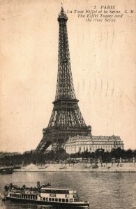 France Paris Eiffel Tower Vintage Postcard 04.01