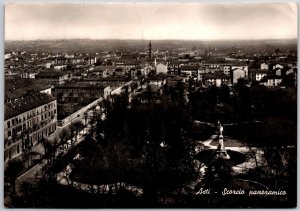 Asti Scorcio Panoramico Italy Monument Buildings Real Photo RPPC Postcard