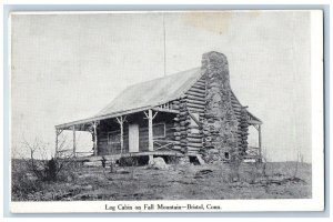 Bristol Connecticut Postcard Log Cabin Fall Mountain Field c1900 Vintage Antique