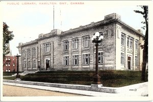 Postcard LIBRARY SCENE Hamilton Ontario ON AI2422