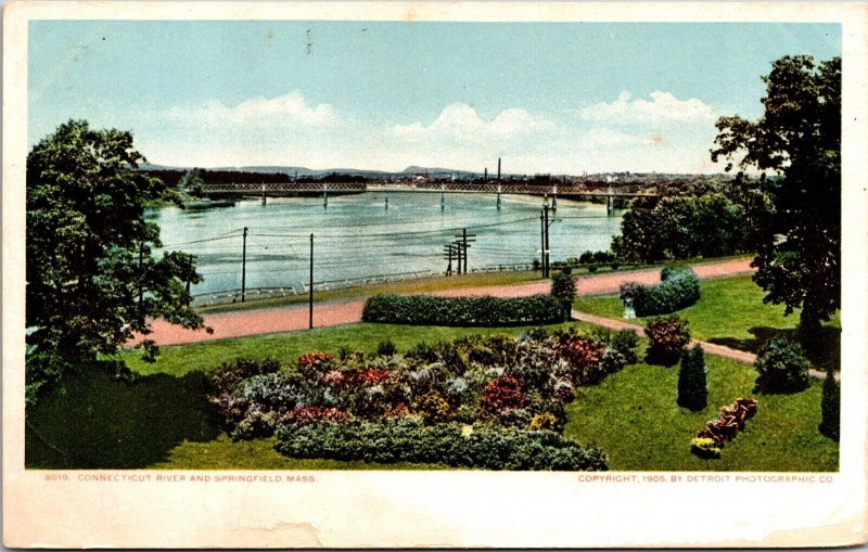 Connecticut River Springfield Massachusetts MA Antique Postcard UNP Unused UDB 