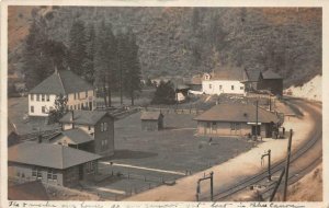 RPPC BLUE CANYON CALIFORNIA TRAIN DEPOT DPO REAL PHOTO POSTCARD 1908