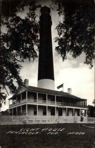 Pensacola FL Lighthouse c1940 Real Photo Postcard
