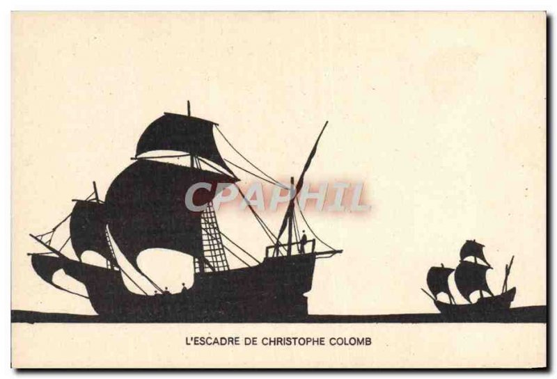 Postcard Old Boat Sailboat L & # 39escadre Columbus
