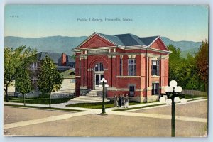 Pocatello Idaho Postcard Public Library Exterior Building c1910 Vintage Antique