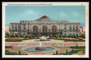 California Civic Center  San Francisco Vintage Postcard PC Unused 