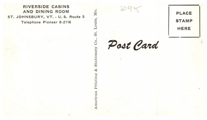 Vermont St.Johnsbury Riverside Cabins and Dining Room