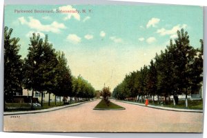 Postcard NY Schenectady Parkwood Boulevard