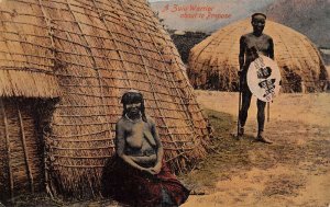 Africa Zulu Warrior about to Propose Vintage Postcard AA68783