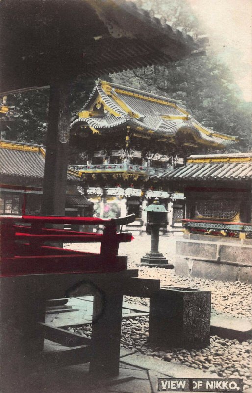 View of Nikko, Japan, Early Hand Colored Postcard, Unused