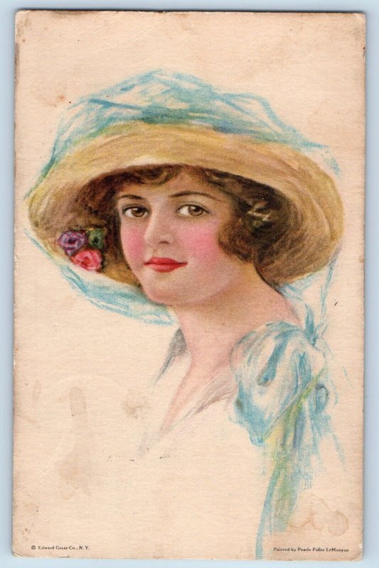 Artist Signed Postcard Pretty Woman Painted By Pearle Fidler LeMunyan 1913