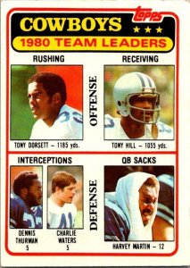 1981 Topps Football Card '80 Cowboys Leaders Dorsett Hill Waters Thurman...