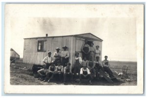 c1910's Farming Lunch Wagon Farmers RPPC Photo Posted Antique Postcard