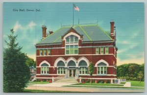 Dover Delaware~Entrance To City Hall Building~Vintage Postcard