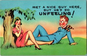 Sexy Woman Vintage Postcard Comic Ji12