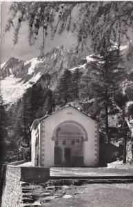 Switzerland Saas-Fee Kapelle zur hohen Stiege mit Taeschhorn und Dom 1959 Photo