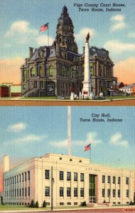 Indiana Terre Haute City Hall and Vigo County Court House Curteich