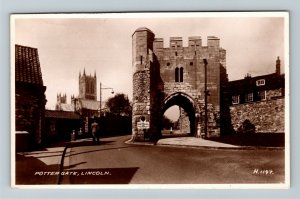 RPPC of Lincoln United Kingdom, Potter Gate, Postcard
