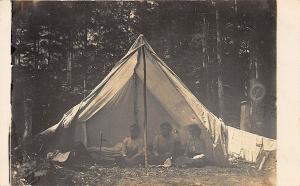 Mattawamkeag ME Camping Tenting Penobscot River 4 Real Photo Postcards