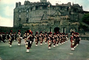 Scotland Edinburgh Castle With Pipe Band Of The First Battalion Black Watch 1964