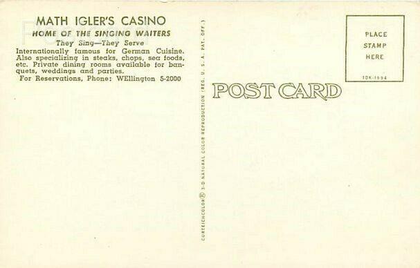 IL, Chicago, Illinois, Math Igler  Casino, Curteichcolor No. 1DK-1994