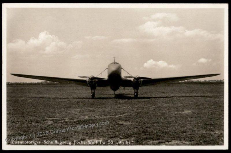 Germany Luftwaffe Focke-Wulfe FW58 Weihe  RPPC 65036