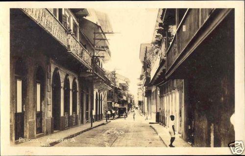 panama, Avenida A (1930s) RPPC